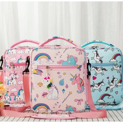 Unicorn Lunch Bag Animals Cute Cartoon Fridge Thermal Insulation Bag Adjustable Shoulder Strap Children's  School Student Travel