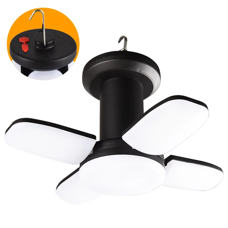 Foldable Four Leaf Solar Camping Light, USB Chargeable Bright Outdoor Camping Light, Multifunctional Emergency Fast Delivery
