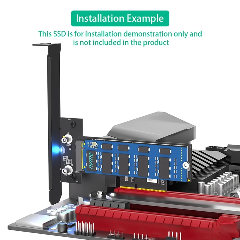 M.2 NGFF Pcie SSD To PCI Express 3.0 X4 Host Adapter Card Support M.2 Pcie (Nvme Or AHCI) Type 2242 2260 280 Black