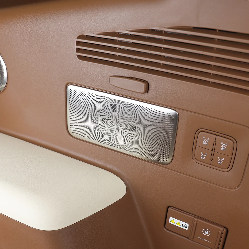 

For Hyundai IONIQ 9 2025 2026 Stainless Steel Rear Trunk Tailgate Audio Speaker Cover Trim Accessories LHD/RHD