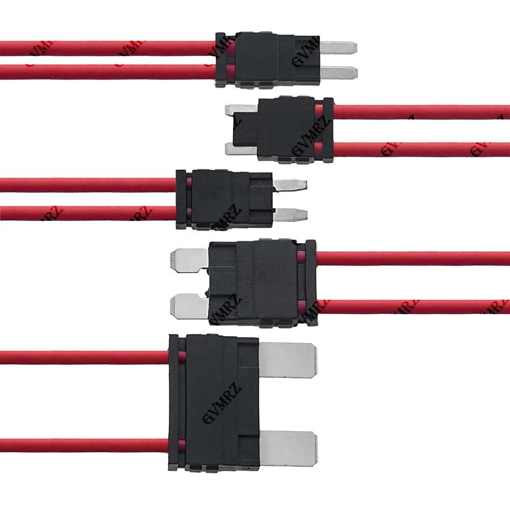 40A ACC Large Size Standard Mini Micro2 Size Car Fuse Holder 16AWG Non-Destructive Fuse Box ATM Blade Fuse Extension Cord 1A-45A