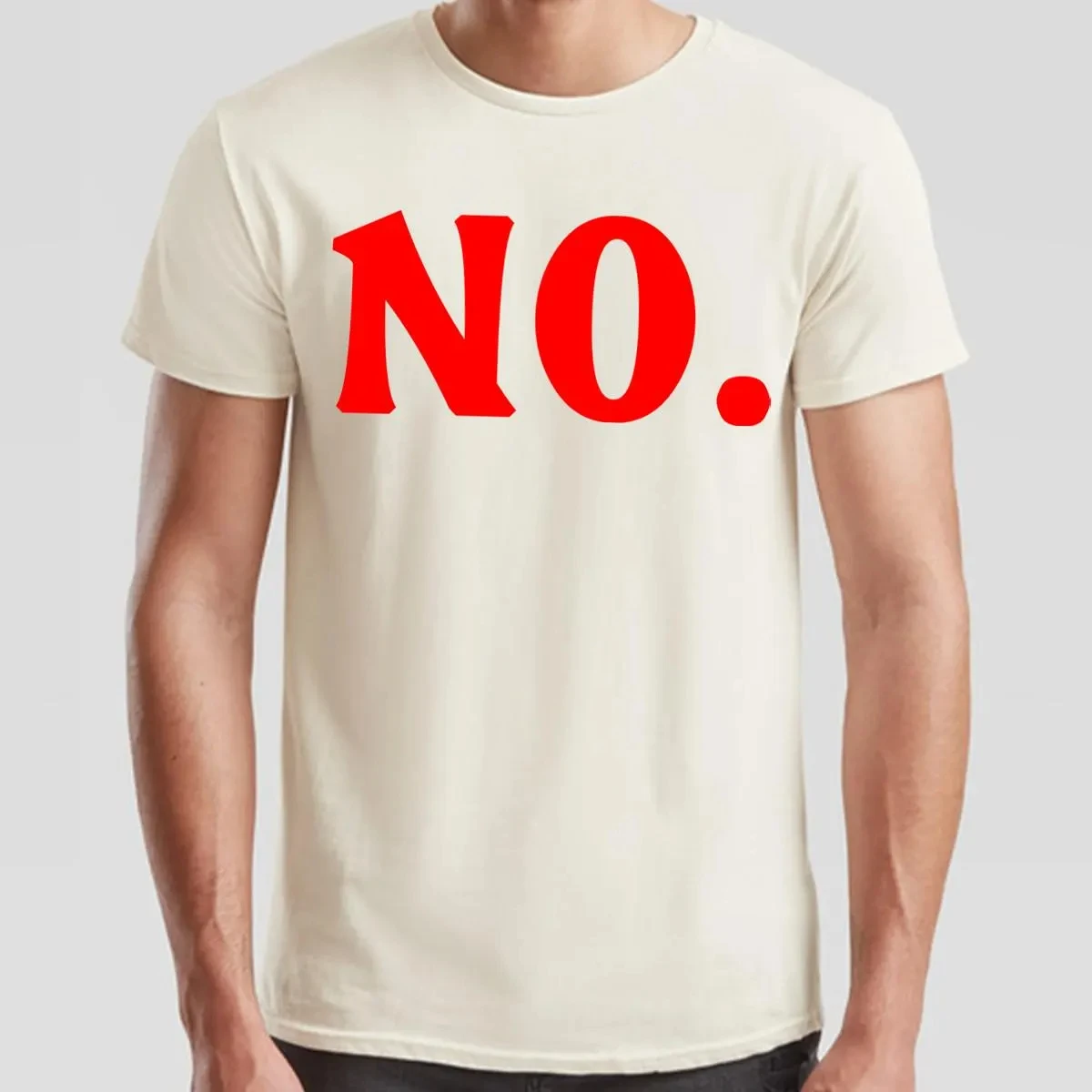 No. Bold Declaration Men's Pattern T-shirt. Textured Art. Extremely Powerful Design. Casual and Fashionable Short-sleeved Shirt.