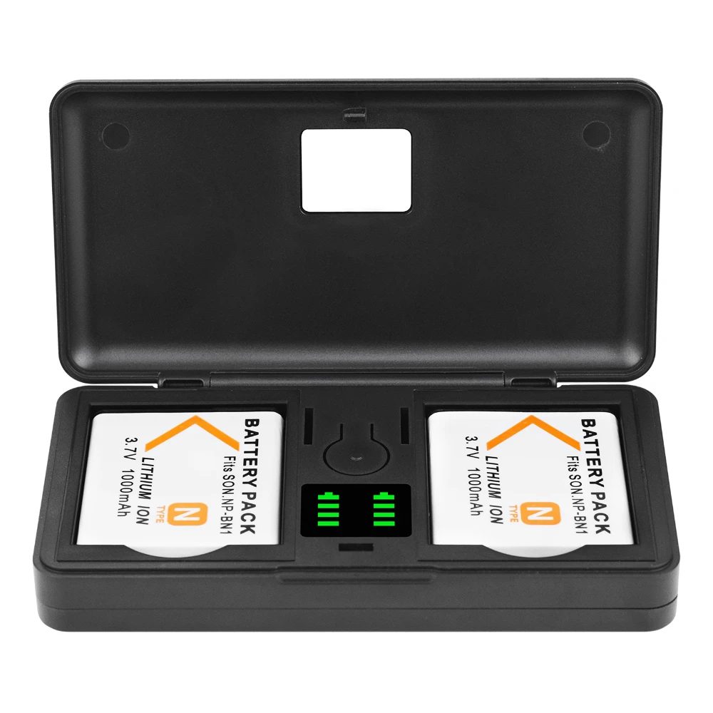 PALO NP-BN1 NP BN1 Battery 1000mAH np bn1 Camera Batteries With LCD Charger Case For Sony Cyber-shot DSC-QX10 TX100 TX300 W730