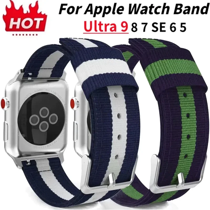 

Nylon strap For Apple Watch Band Strap Ultra2 49mm 44mm 40mm 45mm 41mm 42mm Bracelet iwatch Serie apple watch band 9 8 se 7 6 5