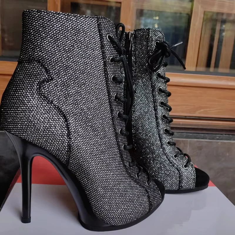 Platform Dance Heels 9.5cm 11cm Stable Heels Rubber Sole Outdoor Salsa Latin High Heels Dancing Party Shoes