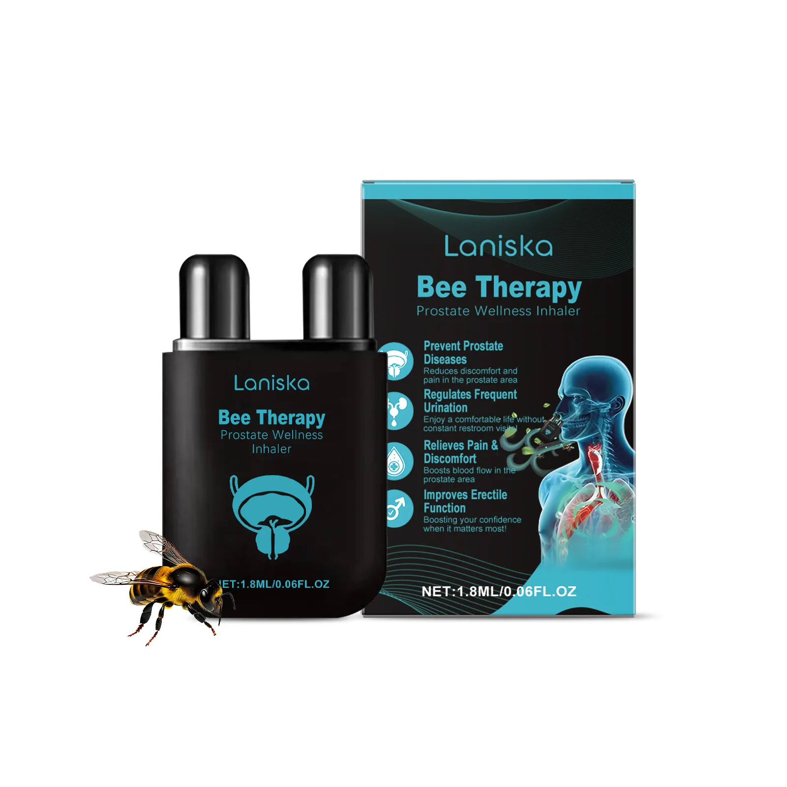 

Laniska Men's Vitality Nasal Inhaler - Energy Boost & Respiratory Refreshment