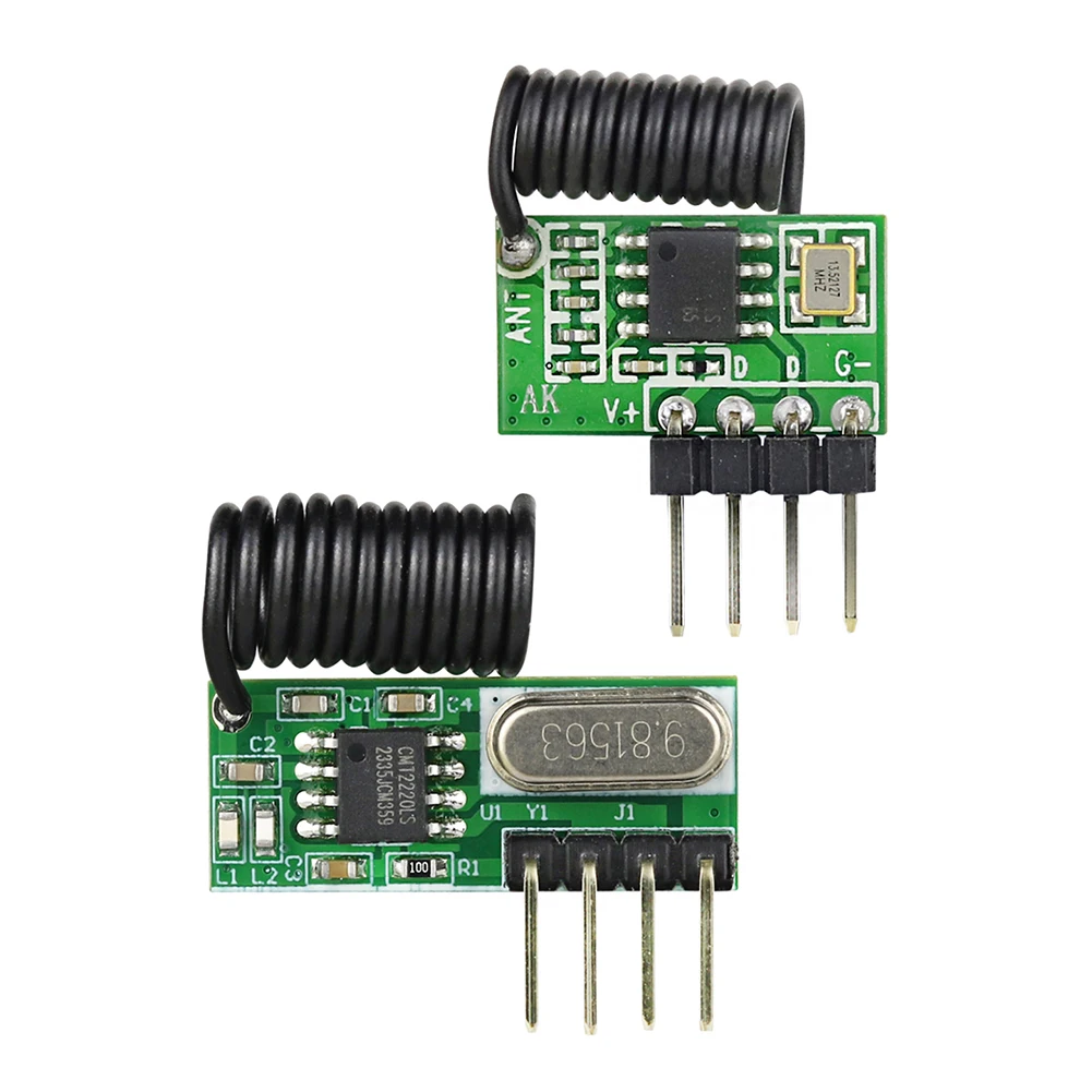 315MHz/433MHz RF Wireless Module 3.3V-5.5V Wireless RF Receiver DIY Remote Control Receiver with Antenna for Arduino for UNO