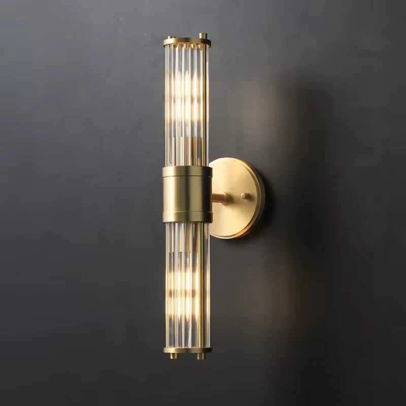 Upscale Nordic Luxury Wall Lamp, Premium Brass Frame Inlaid Crystal, Modern LED Decor Light for Bedroom, Living Room and Dining