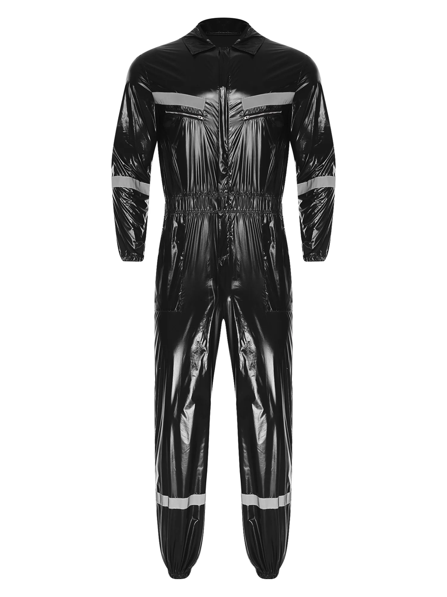 الرجال لامعة مقاوم للماء المضادة للغبار وزرة طويلة الأكمام مصنع العمل رش الطلاء ورشة عمل ملابس السلامة السروال القصير