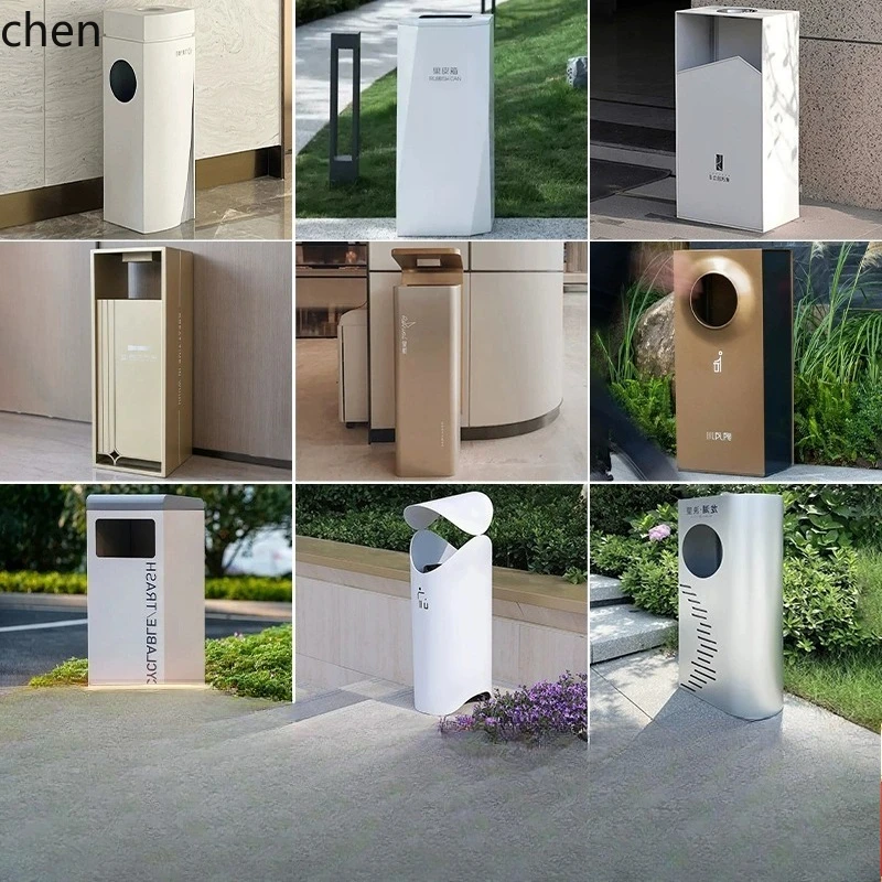 LXC Outdoor Trash Can Large Sanitation Waste Bin Outdoor Community Scenic Park Classification Trash Bin