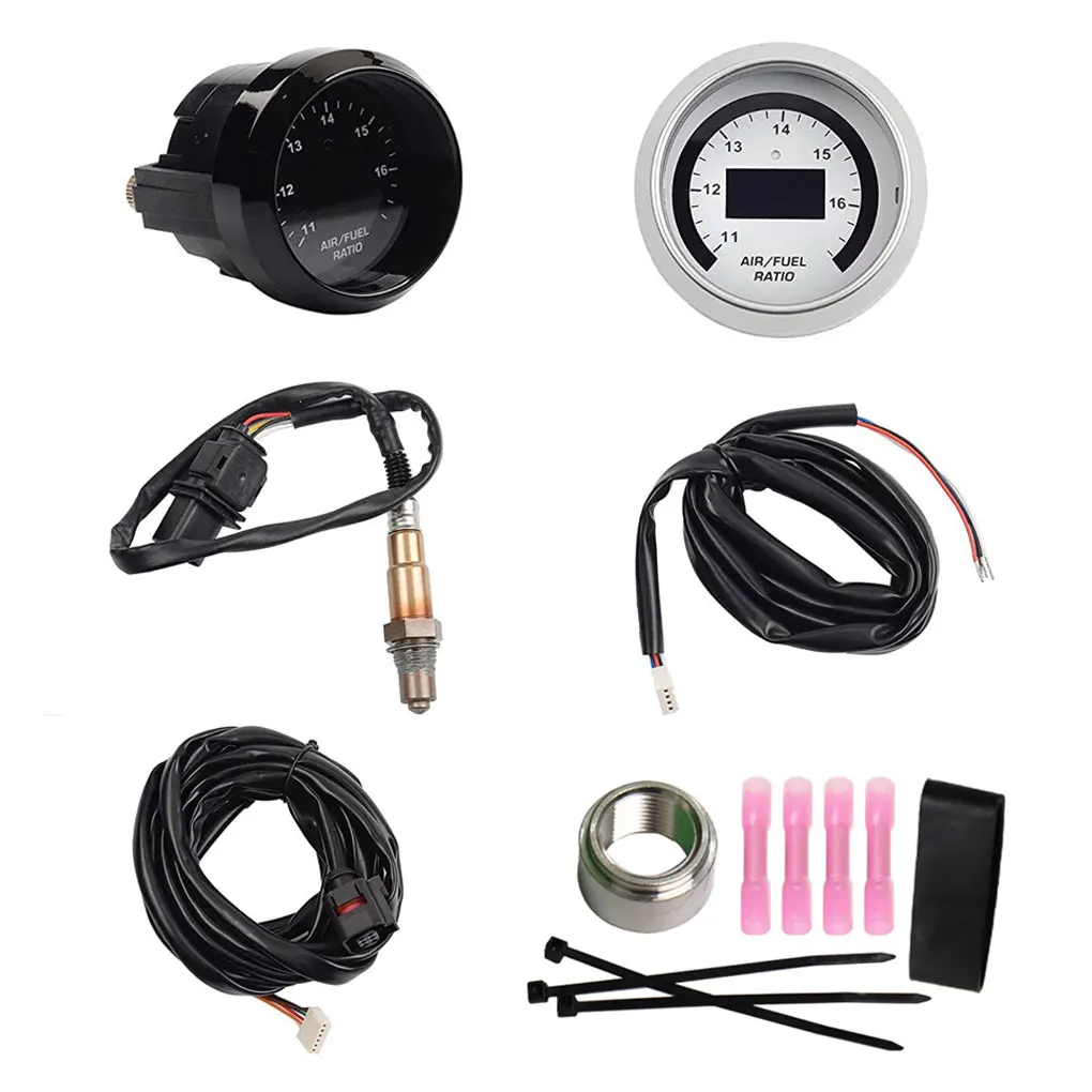 52mm AFR O2 UEGO Wideband Air Fuel Ratio Gauge Kit 30-4110 LSU 4.9 Probe SensorAccurately