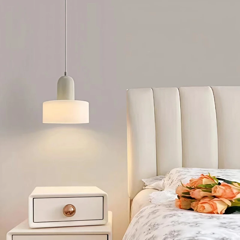 Nordic Single Head Chandelier Cream Style Bedside Pendant Light Suitable for Lighting Decoration Create A Cozy Atmosphere