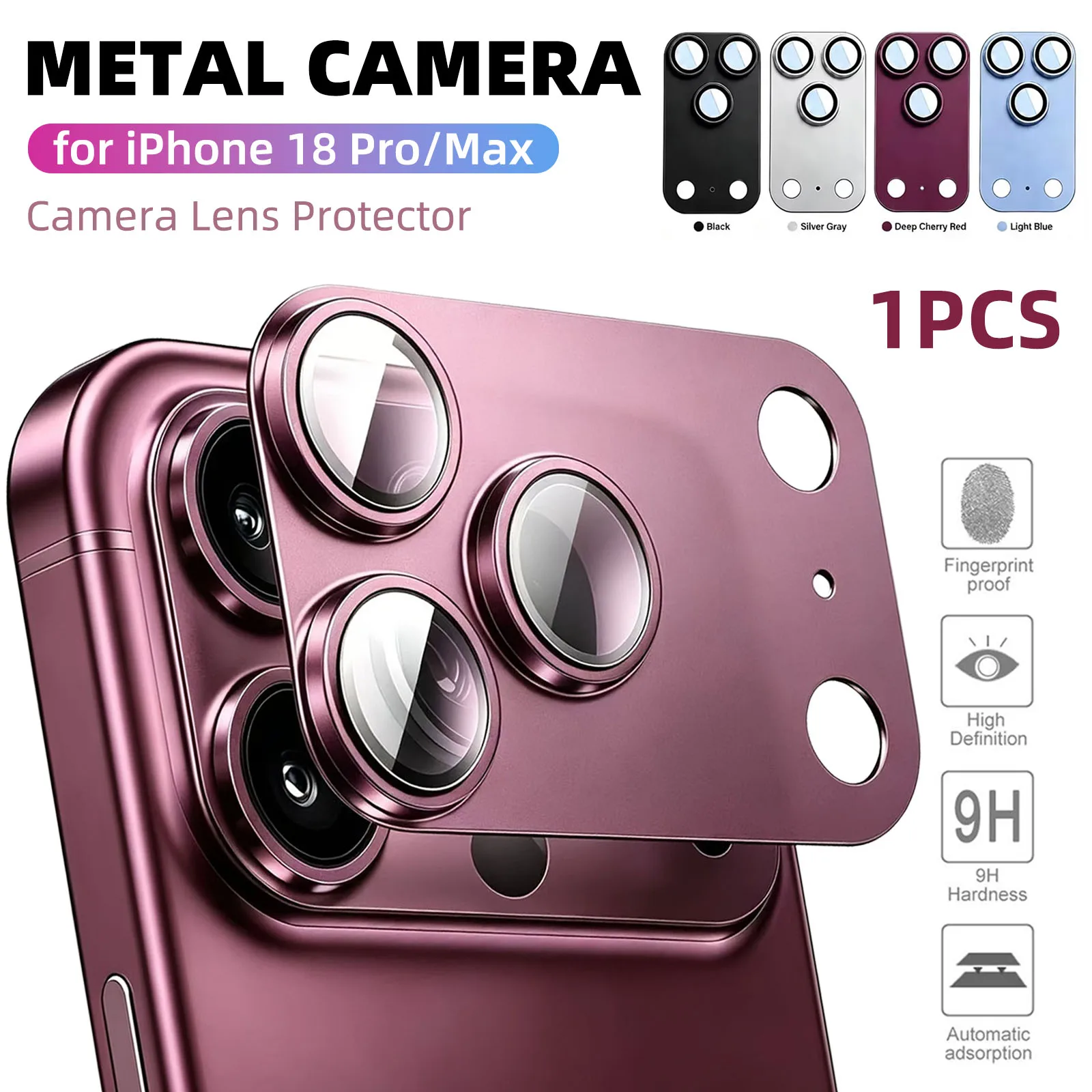 2026 New Camera Lens Protector for iPhone 18 Pro 18 Pro Max Metal Alloy 9H Tempered Glass Full Cover Anti-Scratch Accessories
