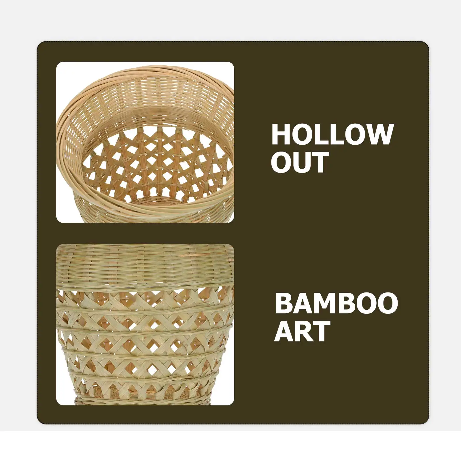

Bamboo Woven Vase for Dried Flowers Decorative Container Simple Chic Style Desktop Flowerpot Elegant Practical Vase
