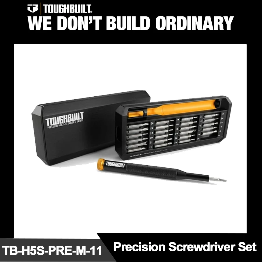 

TOUGHBUILT 24 in 1 Precision Screwdriver Set with Case Phone PC Camera Repair Tool Multi Size TB-H5S-PRE-M-11