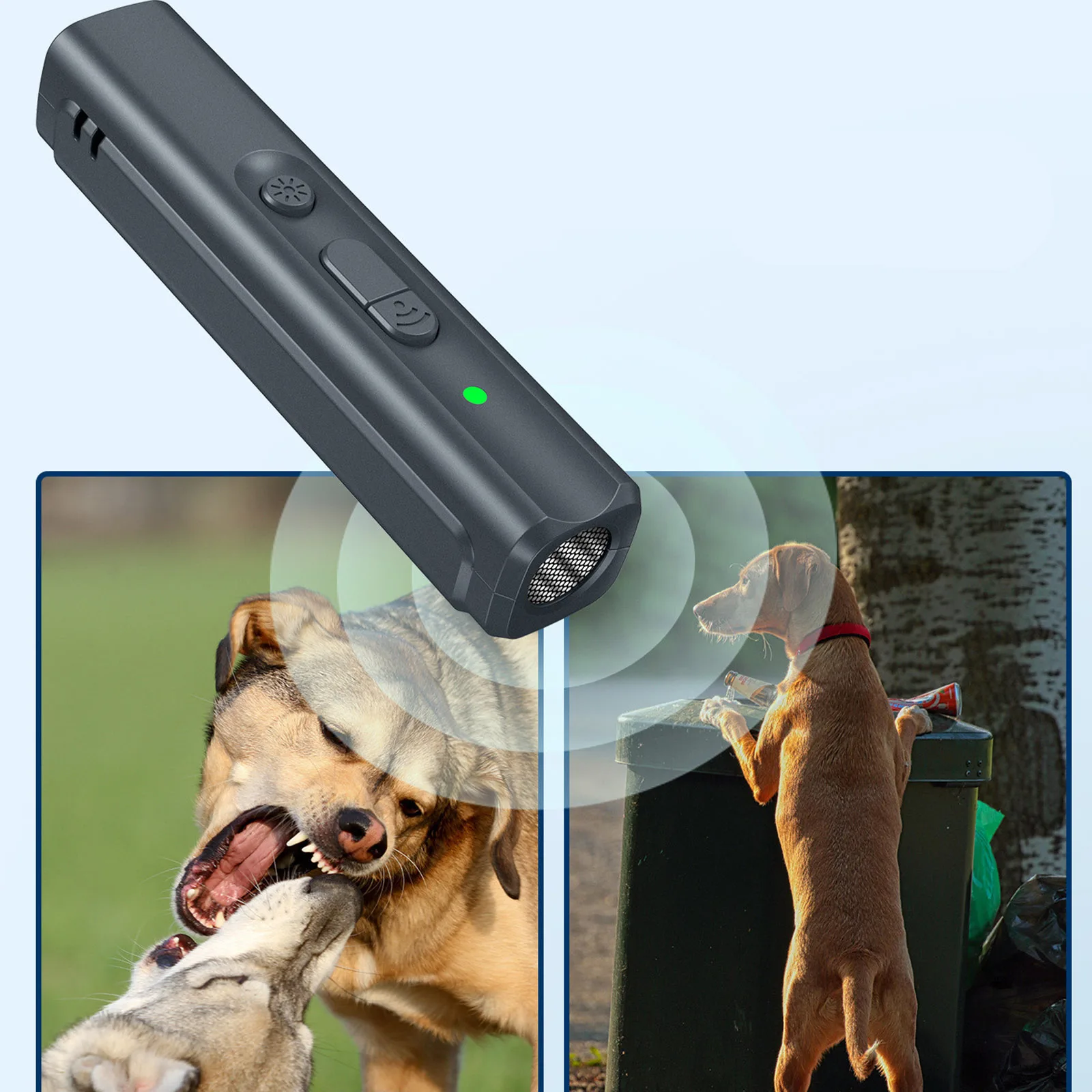 

Ultrasonic Dog Repeller USB Rechargeable Dog Drive Device Portable Dog Trainer Anti Barking Device With LED Indicator Lanyard