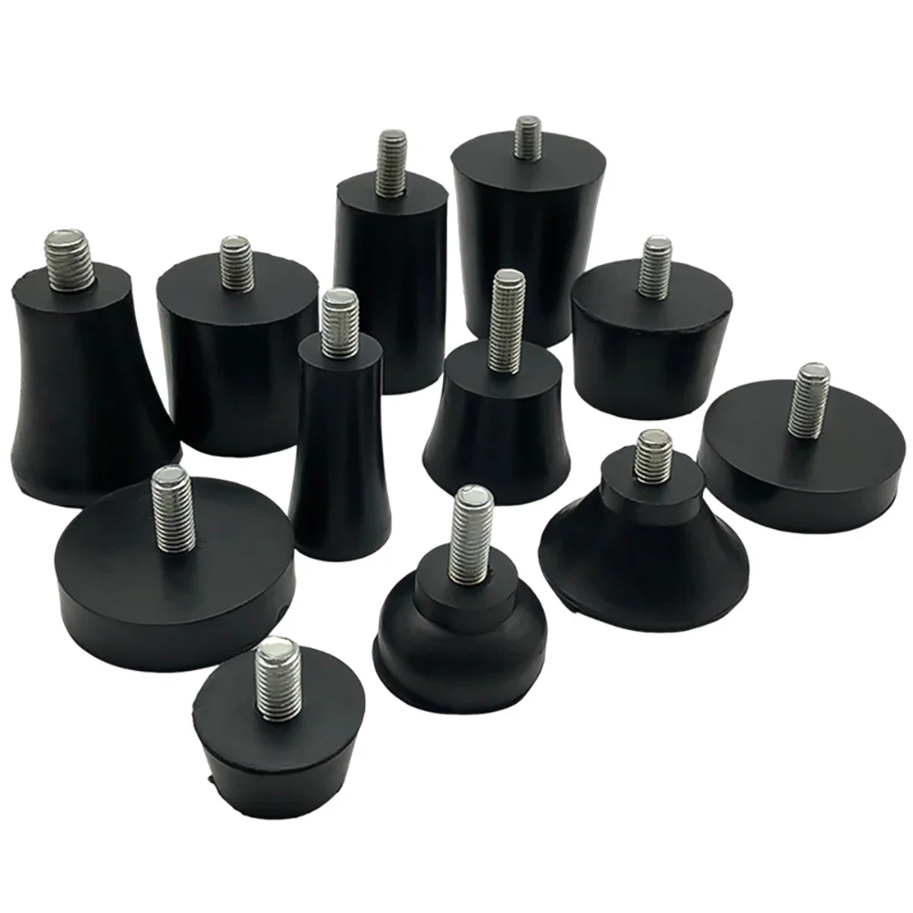 4Pcs M6 M8 Rubber Adjustable Feet Pad With Screw Table Chair Balck Leveling Foot Pad Furniture Leg Anti-shock Protecti