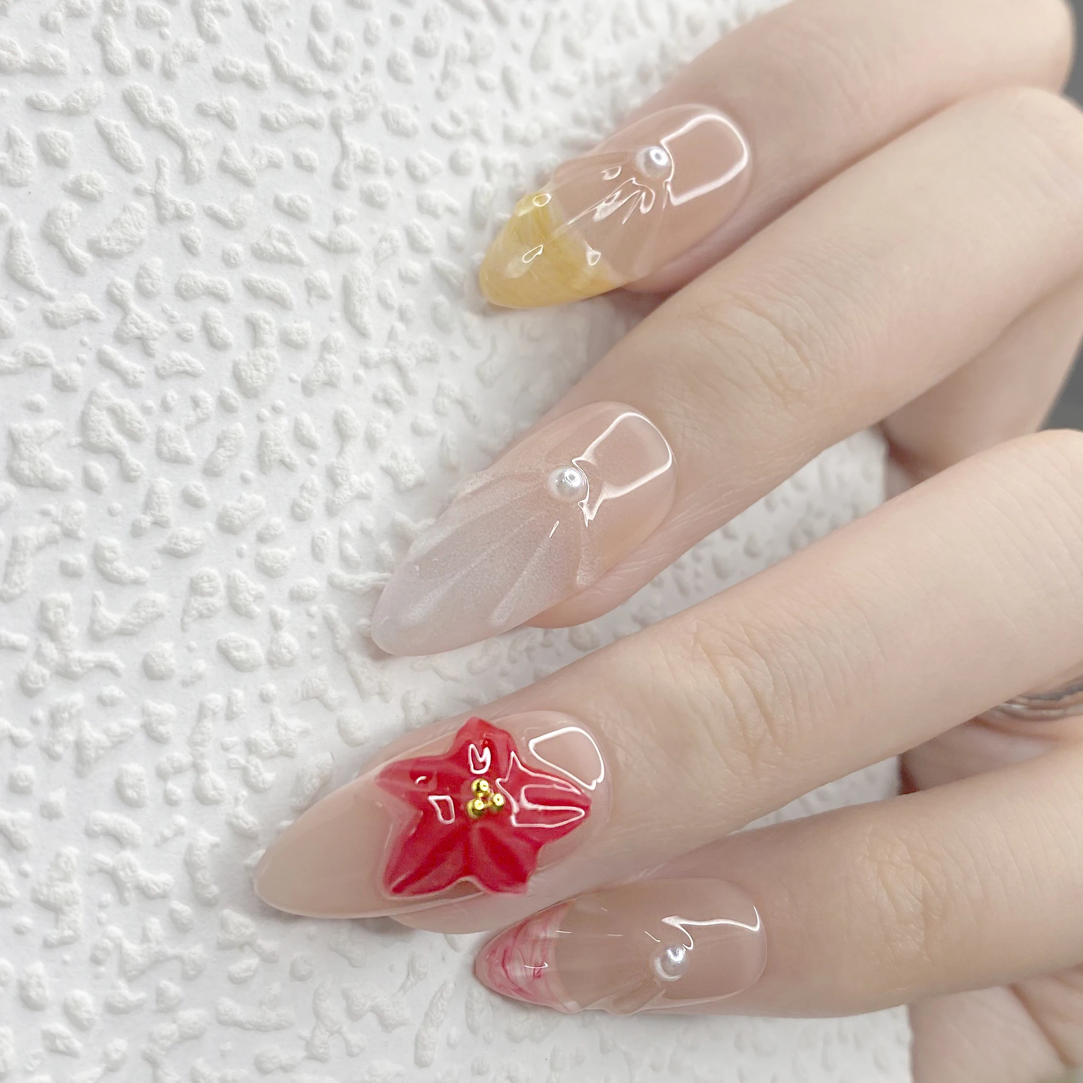 اضغط على الأظافر، مجموعة يدوية الصنع، أطراف أظافر وهمية، طلاء أظافر صناعية احترافي لسهولة الاستخدام والارتداء طويل الأمد