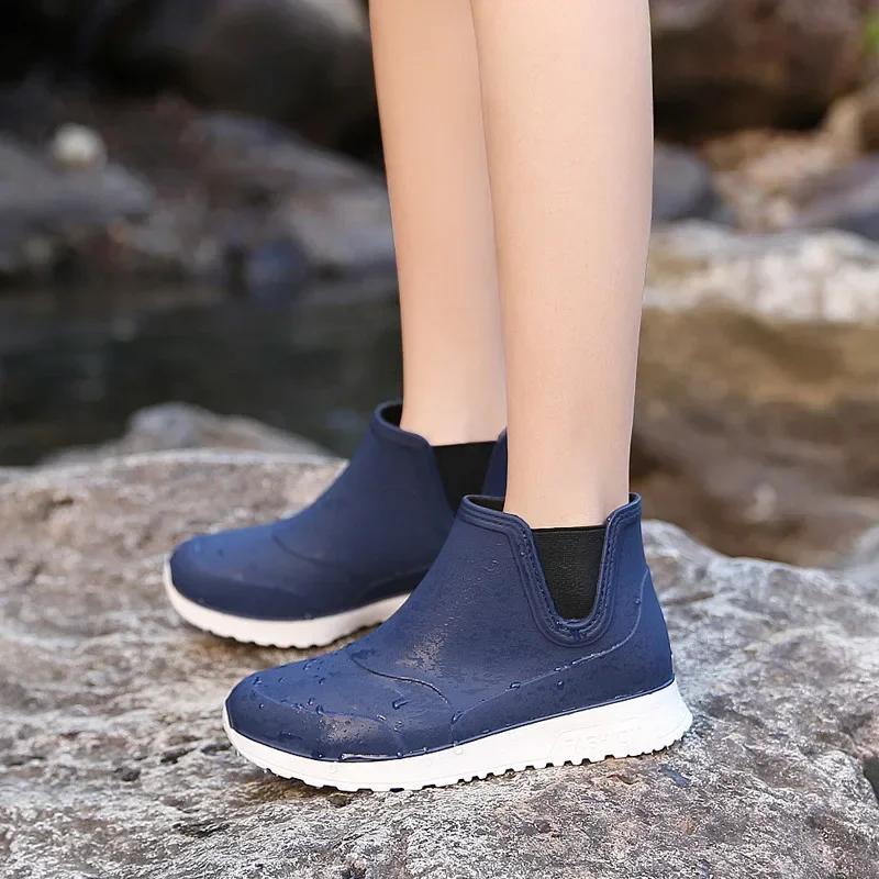 Rain Shoes for Women Rubber Boots Platform Ankle Boots  Autumn Winter Slip on Women Booties Work Shoes Botines Mujer 2024