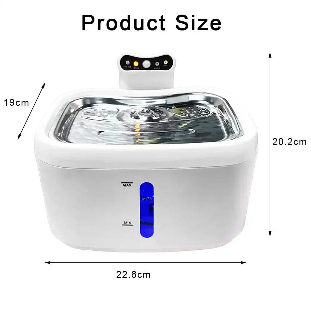 84oz/2.5L Pet Fountain Automatic Cat Water Fountain Dog Water Dispenser with Smart Pump for Cats Dogs Multiple Pets