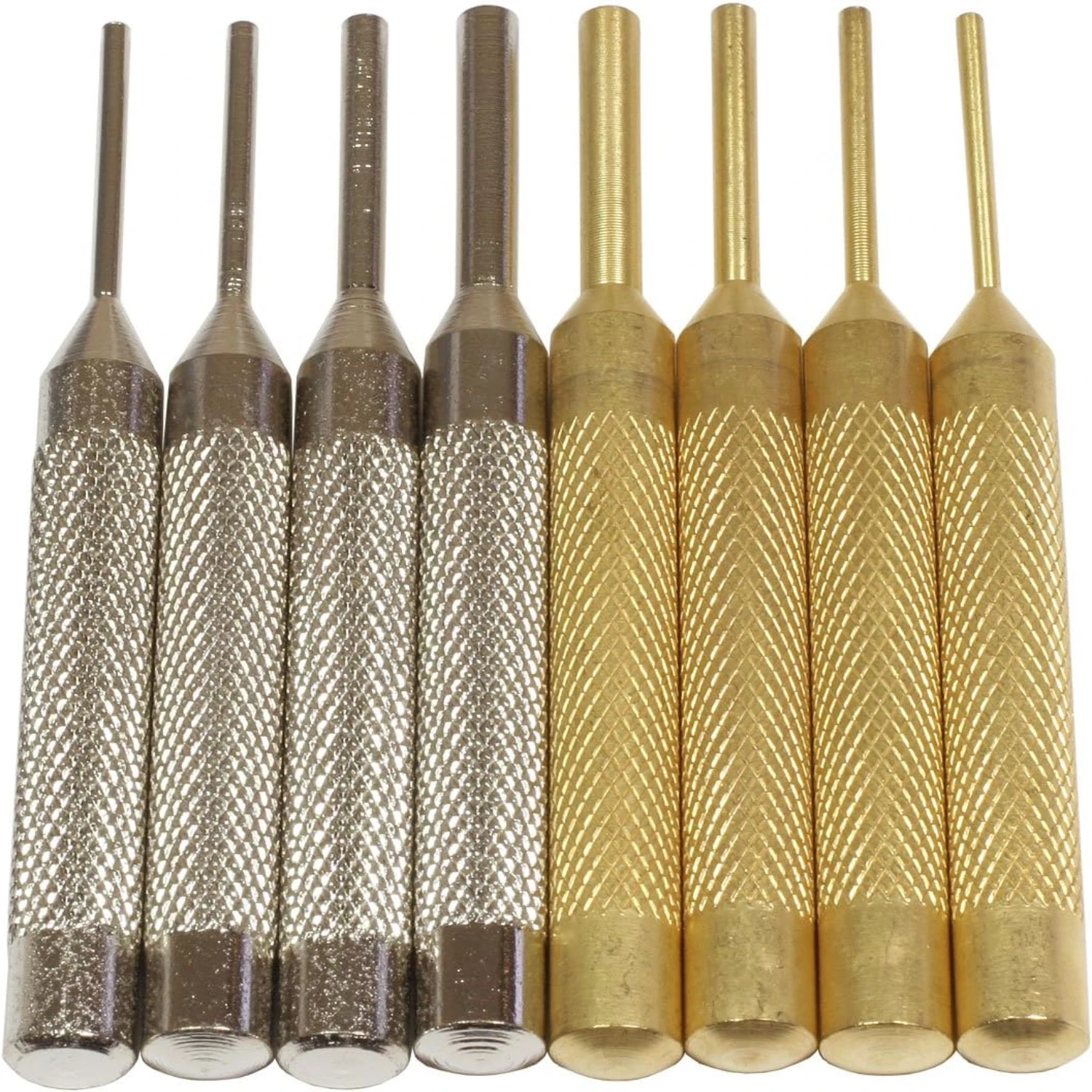 Essentiële hoogwaardige messing en stalen 8-delige pinponsset voor nauwkeurige metaalbewerking en vakmanschap - must-have tools