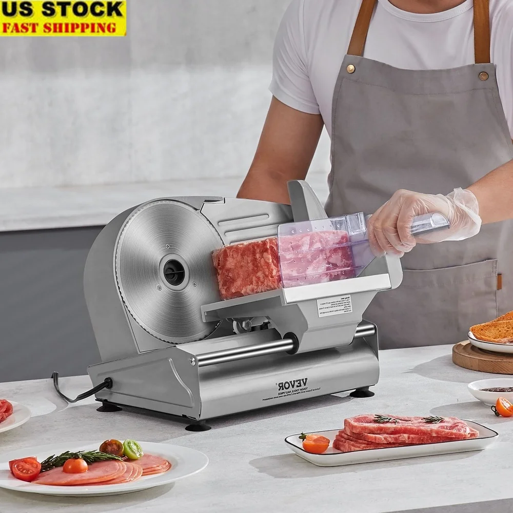 

180W Electric Meat Slicer with 7.5 Inch SUS420 Blade Adjustable Thickness Food Processor Cheese Meat Bread Vegetables Quick