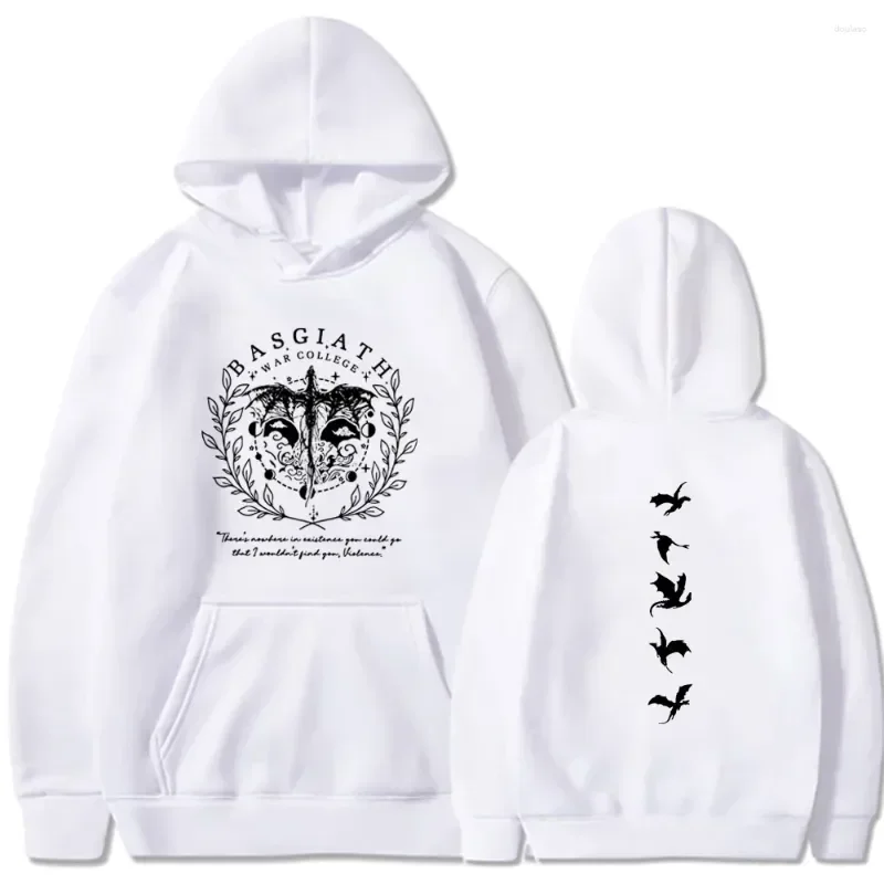 2024 Basgiath War College Hoodie Fourth Wing Double-Sided Women Unisex Hooded Sweatshirt Bookish Vintage Casual Pullovers Top