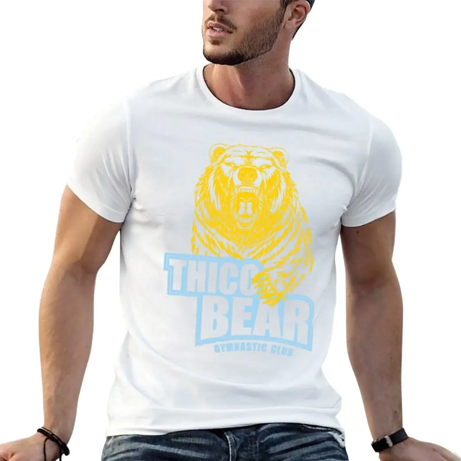 THICC Bear Gymnastic Club - Light Blue T-Shirt graphic t shirts shirts graphic tees korean fashion oversized t shirt men