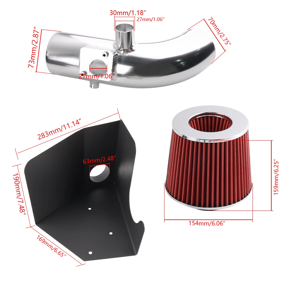 Cold Air Intake Kit + Heat Shield Fits Toyota Camry XLE 2.4L L4 2007-2009