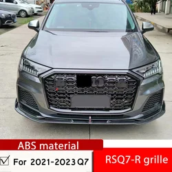 For 21 22 23 Q7 upgrade RSQ7-R grille ABS all glossy black Q7 to RSQ7-R honeycomb grille without emblem nice fit by air