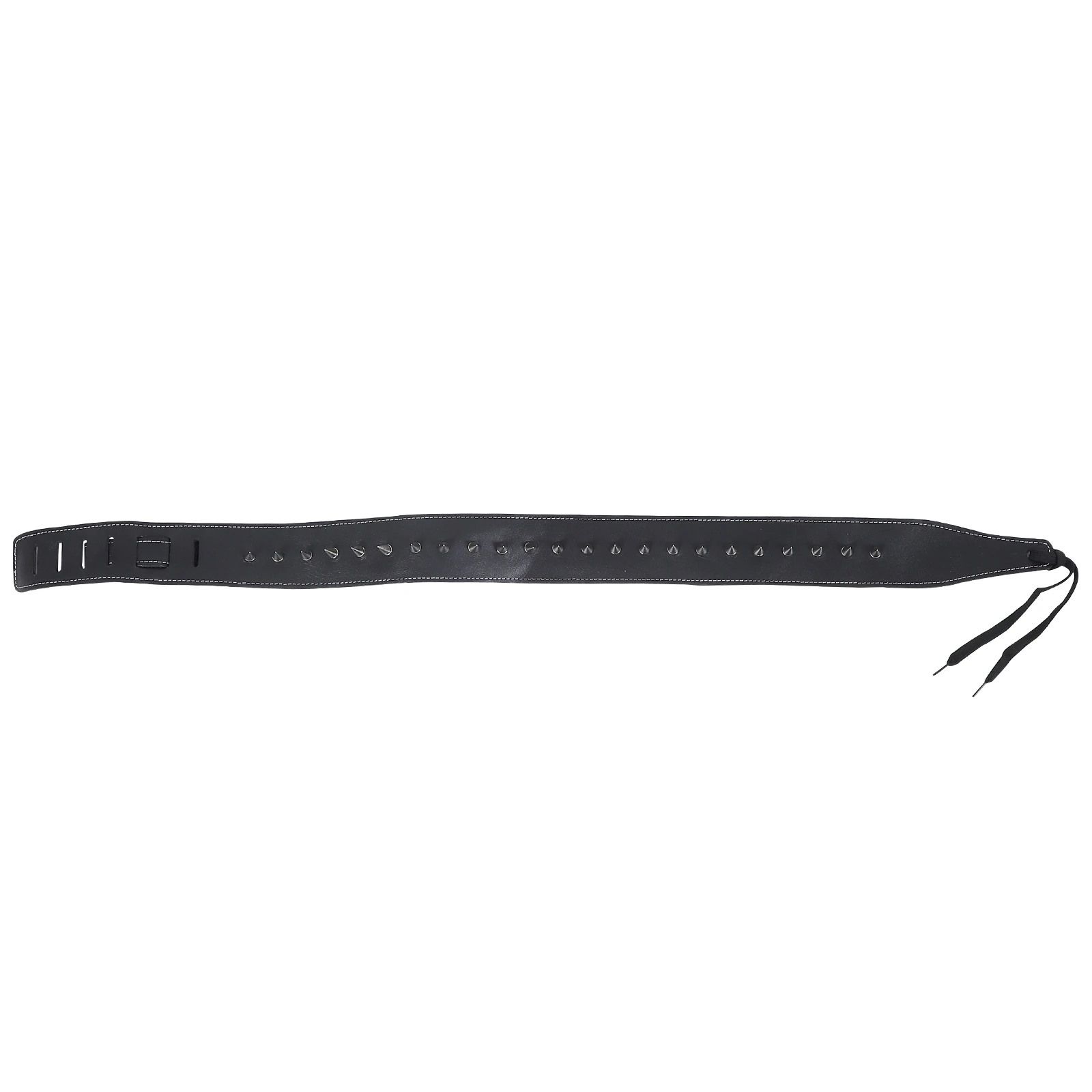 

1pc Guitar Strap Black Premium Cowhide Durable Punk Style Adjustable For Electric Acoustic Bass Guitar Instrument Accessory
