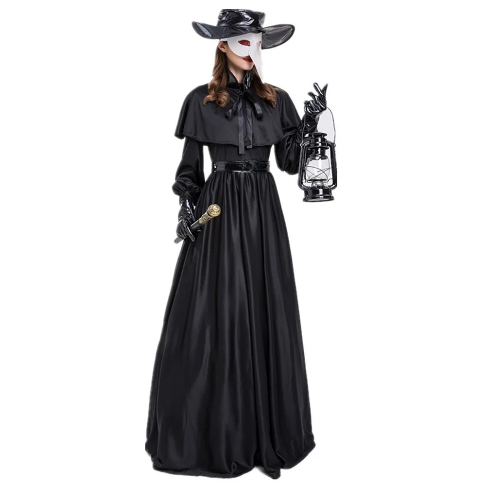 

Новинка 202, Хэллоуин, чума, длинный птичий рот, костюм доктора, маска, косплей, фестиваль, женский традиционный китайский костюм, сценическая одежда