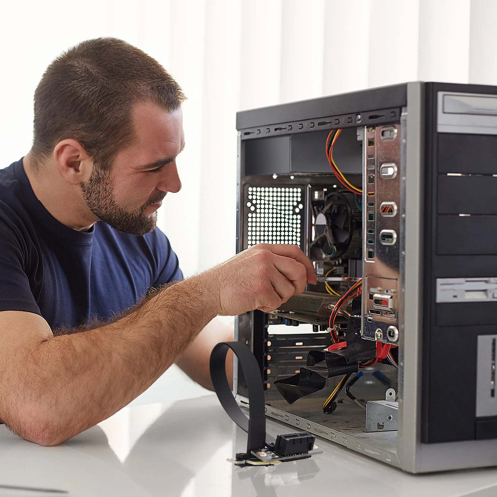 0pc 20Cm Pcie 3.0 Kabel Riser Ekstensi Port Adaptor Kabel Ekstensi Gpu Untuk Kartu Grafis Perlengkapan Perangkat Keras Komputer