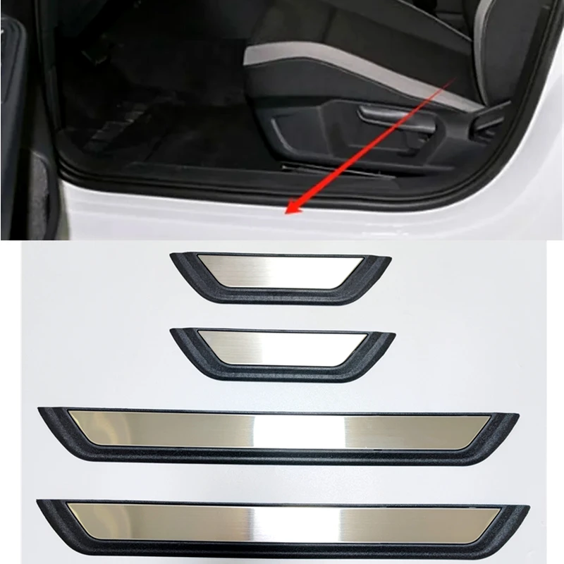 

For KIA Sonet 2021-2023 2024 2025 2026 Stainless Door Sill Step Pedal Trim Welcome Scuff Plate Protector Car Styling Accessories