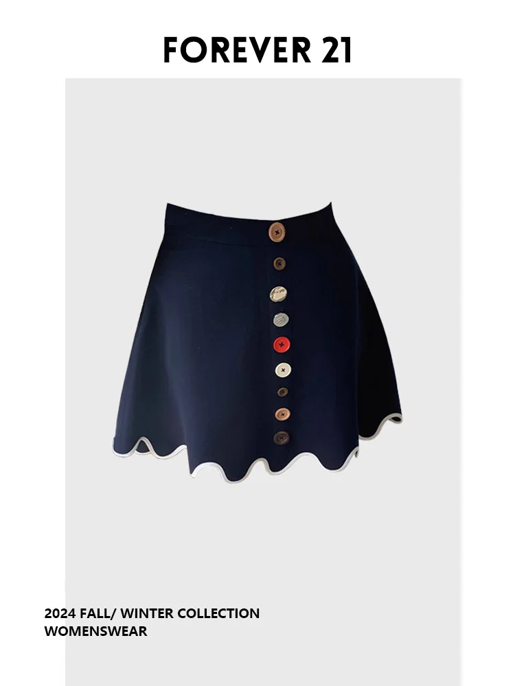 

Юбка-шорты Forever 2 Summer с асимметричным цветным блоком и пуговицами, женская, в стиле колледж, больших размеров