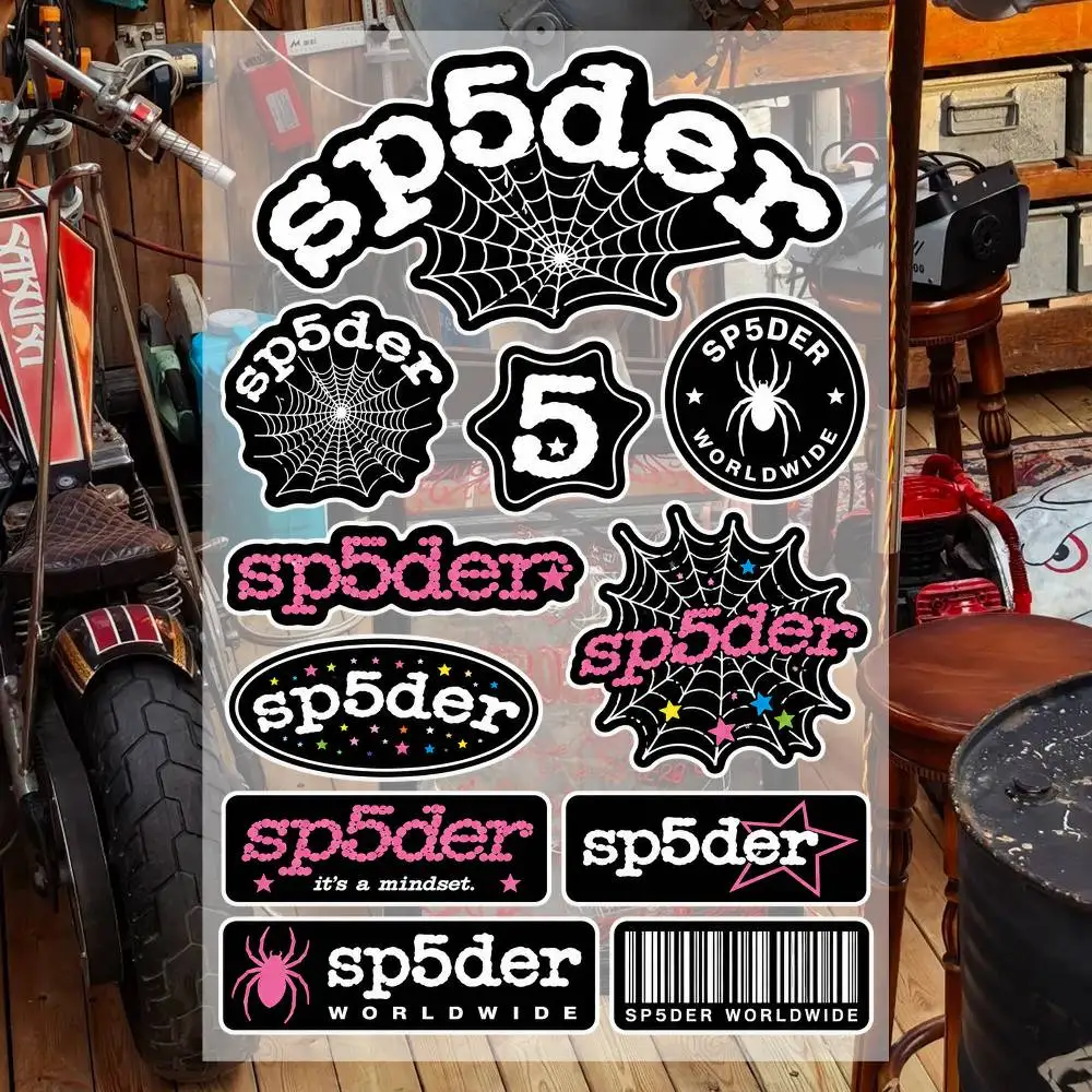 S-p5der Aesthetic Graffiti Stickers Waterproof PVC Decals for Car Motorcycle Skateboard Helmet Notebook