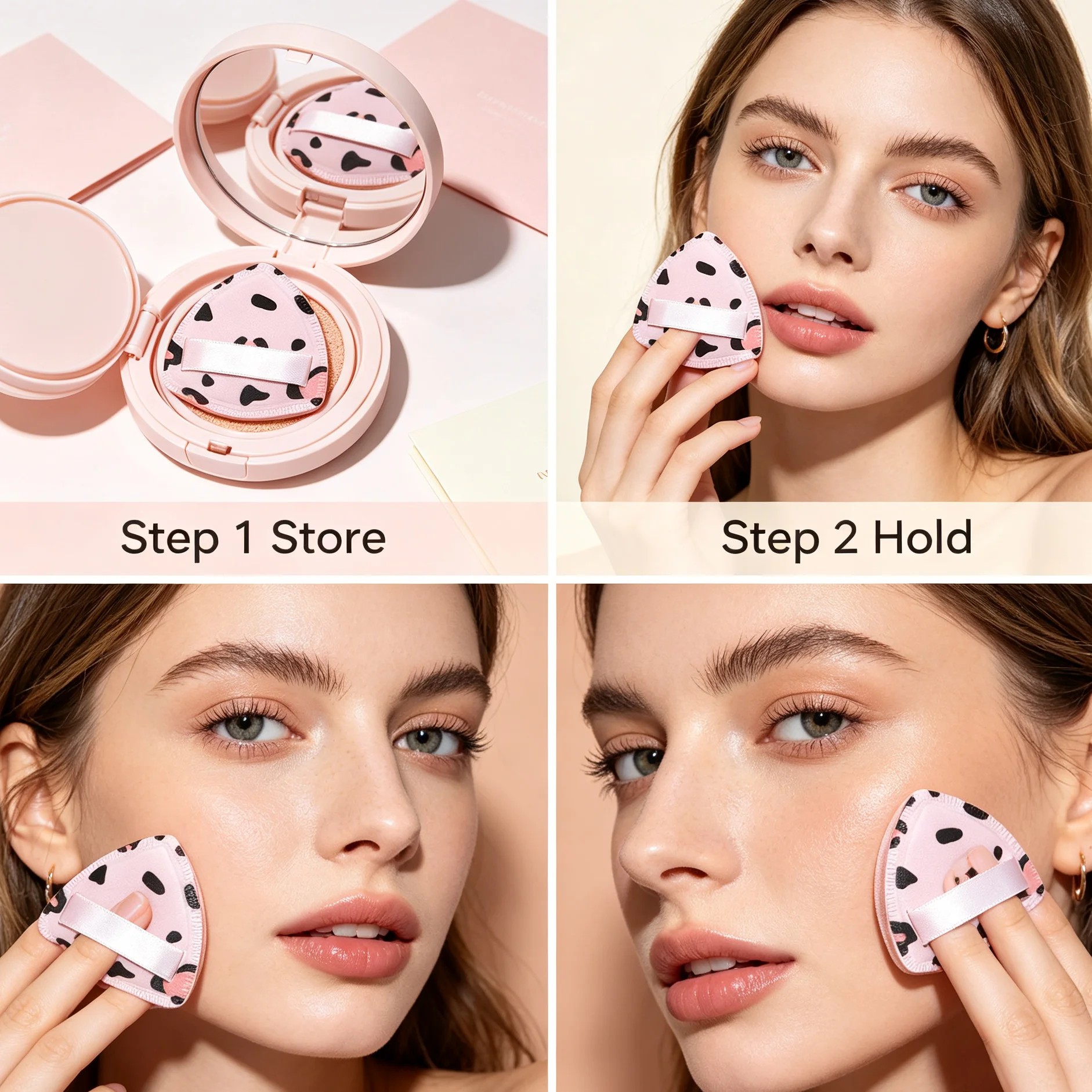 Waterdrop-shaped cushion powder puff, a makeup tool that doesn't absorb powder and applies makeup quickly.