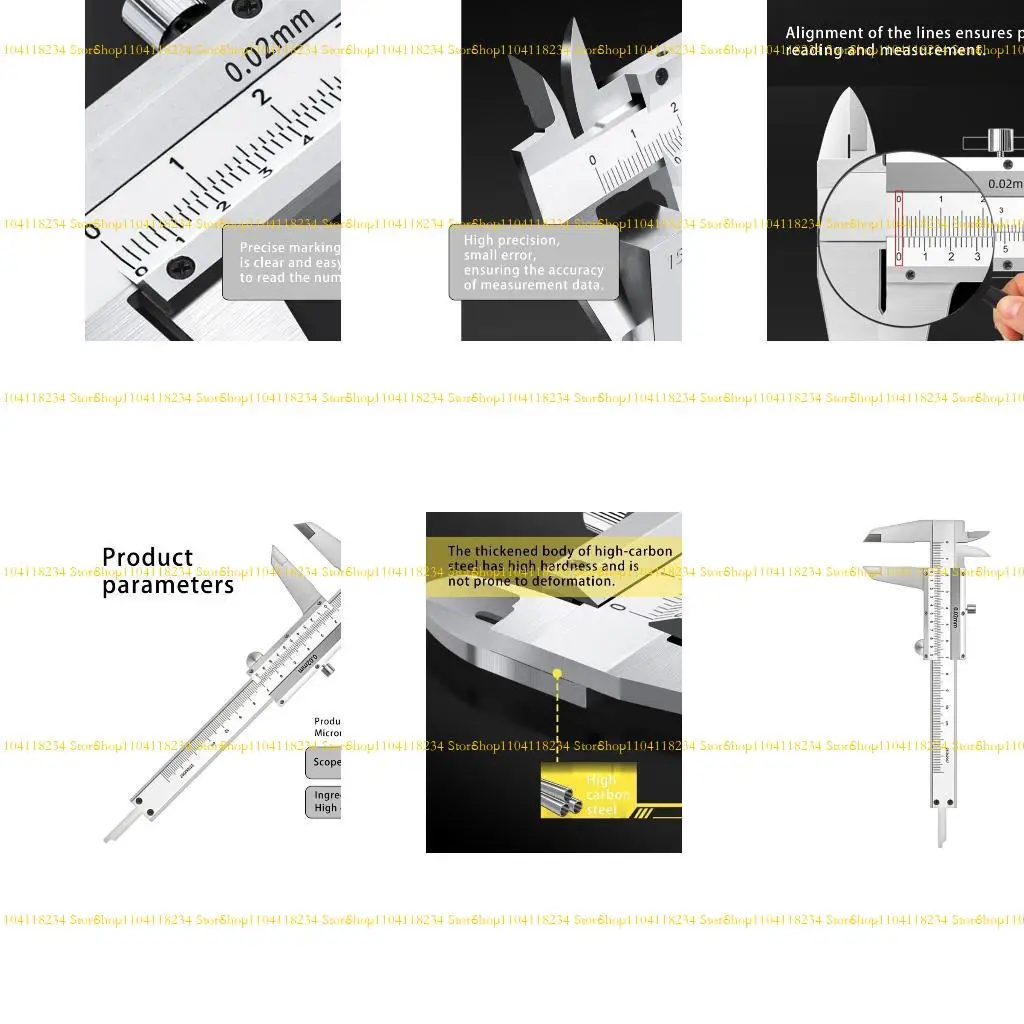 

P9FB Vernier Caliper 0-100mm Stainless Small Size Student Caliper Micrometer High Accuracy Thickness Measuring Tool