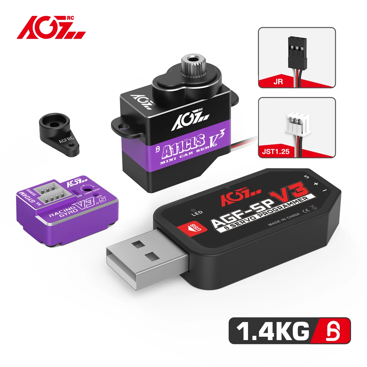AGFRC A11CLS V3 Racing Drift Kit Gyro Programmable Servo Super Speed 1.4KG Micro Servo For 1/28 1/24