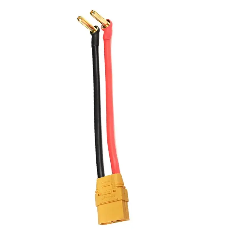 1/2Pcs XT90H Female With Cap Plug Adapter to 90° 4.0mm 18mm Gold Plated Connector Charge Lead Cable 12awg 10cm for Lipo Battery