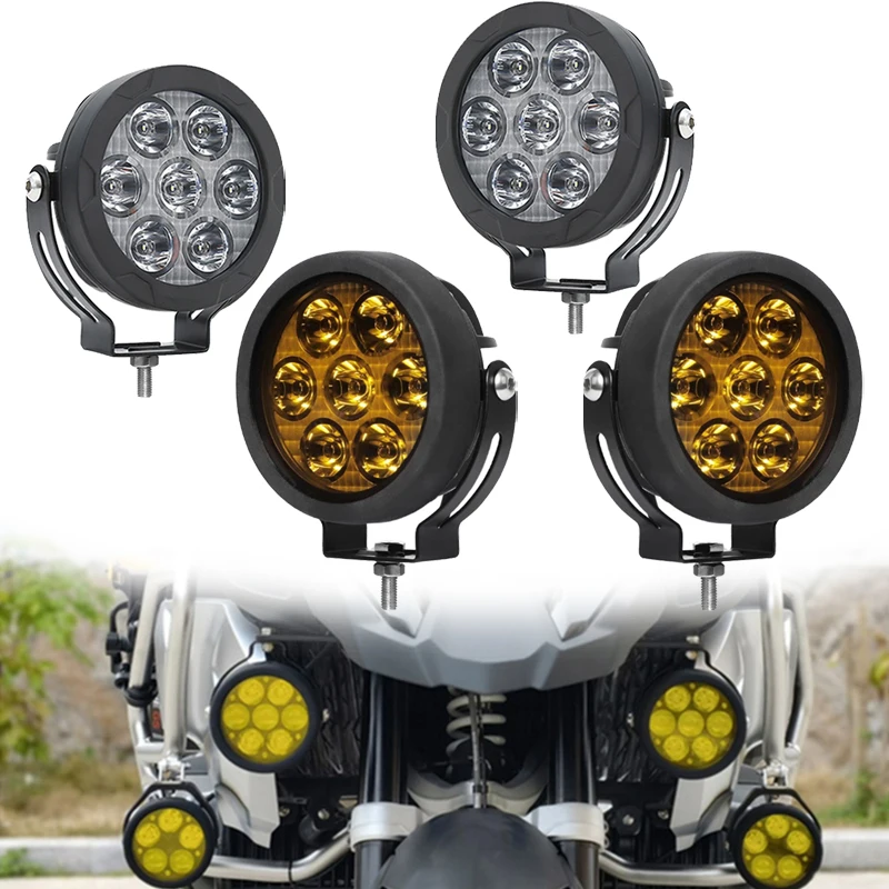 

60w Motorbike Headlights Auxiliary Fog lamp LED Spotlight Accessories Fit For Yamaha HONDA Husqvarna Kawasaki BMW