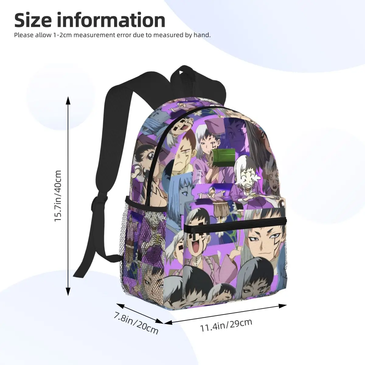Gen Asagiri Dr Stone Apan Anime Studente Zaino Borsa da scuola Escursionismo Viaggio Zaino per uomo Donna Moda Bookbag Borse a tracolla