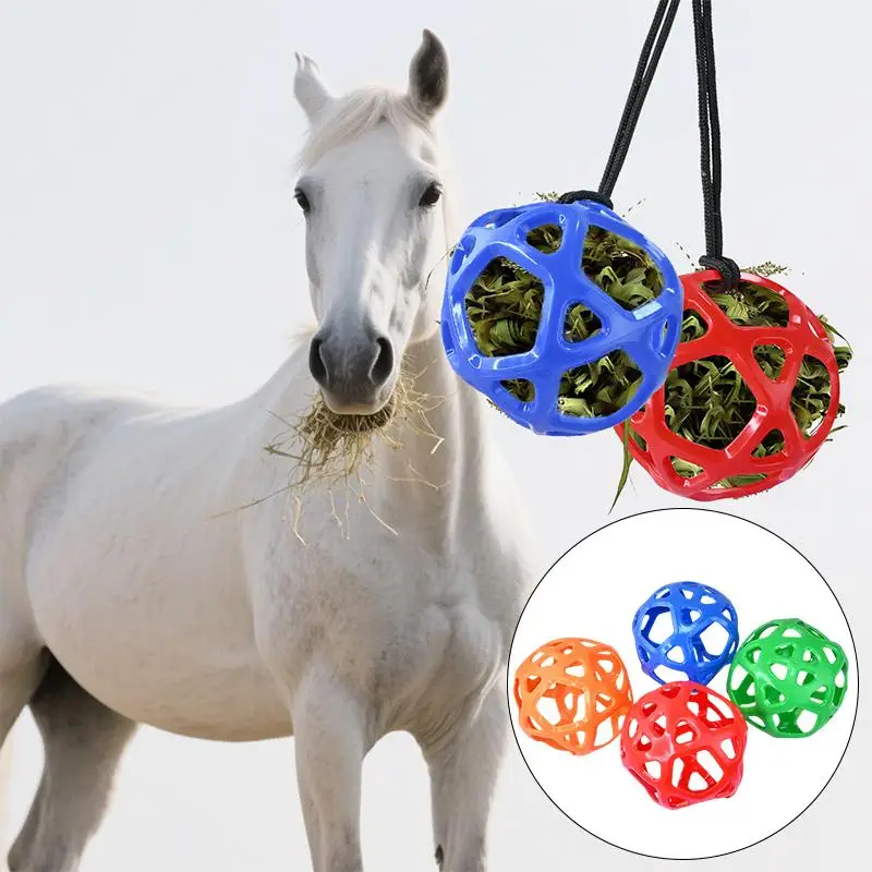 Hanging Hay Feeder with Strong Rope  Chew Resistant for Horses Treat Ball for Stable Outdoor Feeding