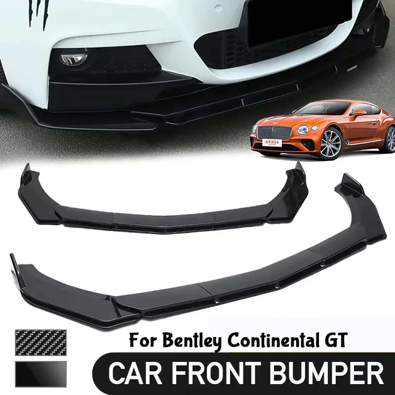 5Pcs Adjustable Sectional Front Bumper Lip Spoiler Splitter For Bentley Continental GT Car Exterior Mod Parts