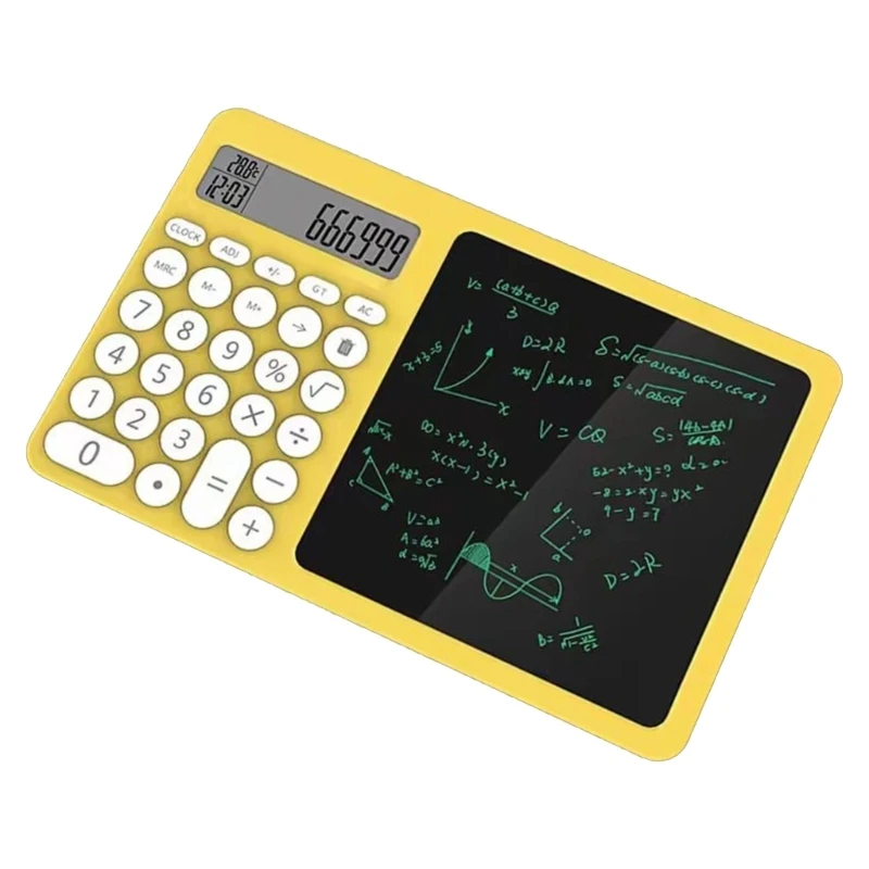 Portable LCD Writing Board with Integrated Calculator for Math Calculation