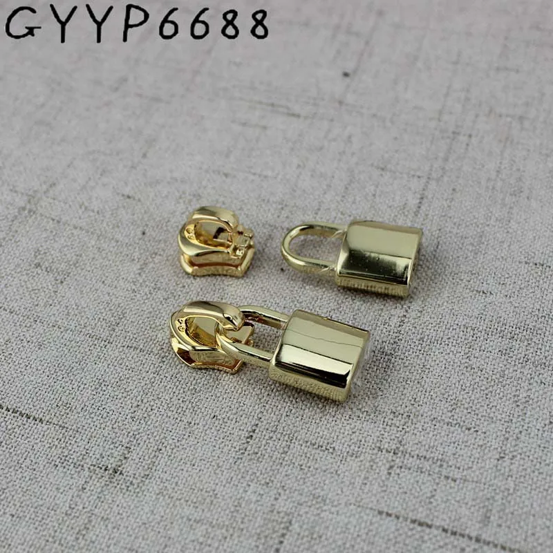 

5# Iridescent Deep gold metal nylon head teeth zipper puller slider metal Plating accessory bags,garments fabric