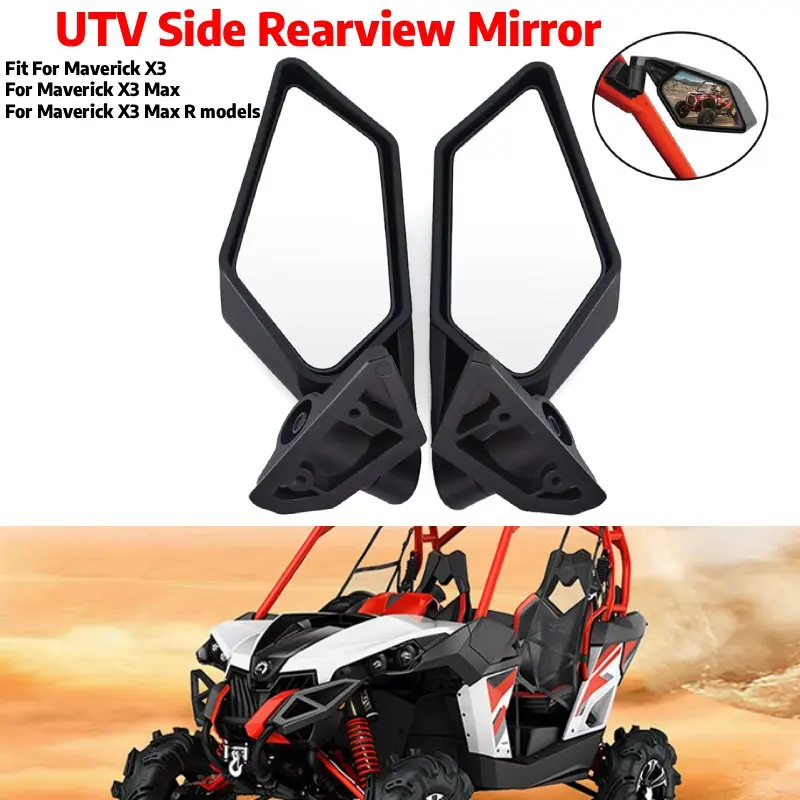 

UTV Rearview Side View Mirrors 180° 360° Adjustable Compatible With Can Am Maverick X3 XRS XDS MAX Off-road 2017 2018 -2023