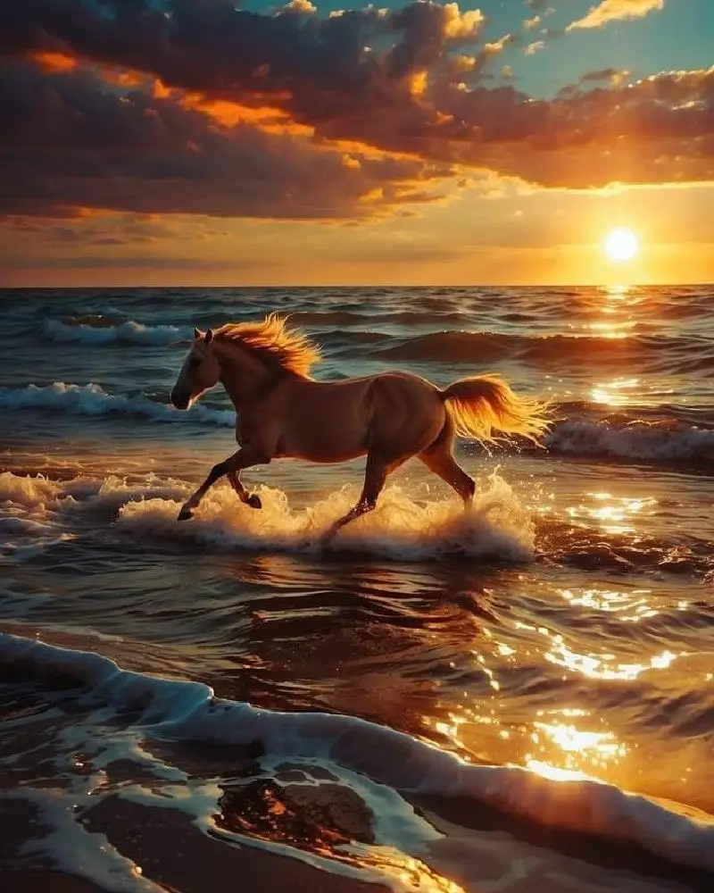 

500/1000/1200/2000PCS Puzzles The Galloping Horse in The Sea Jigsaw Educational Toys Suitable for Beginners Modern Home Decor