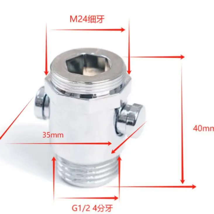 Double Male Thread Quick Shut-off Valve, Flow Control Angle Valve for Shower Head, Bathroom Switch Fitting"