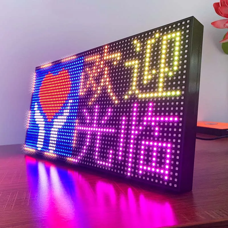 P3 P4 Full Color LED Display Screen Panels 64x64pixels Indoor Video Wall TV Support for WIFI Connections Multiple Languages